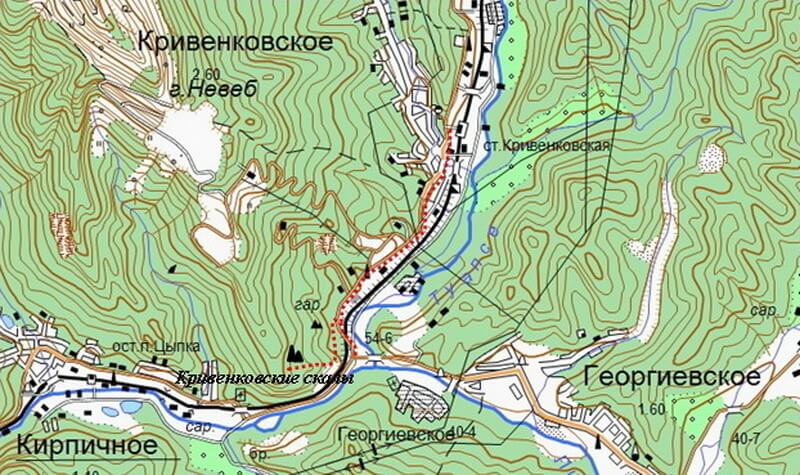 Карта топографическая туапсинского района